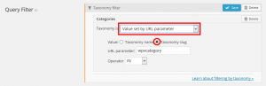 Passing Arguments – Taxonomy filter