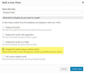 Creating a new Custom Search View