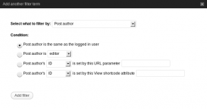 Filter by posts author