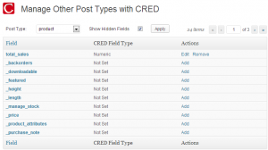 Custom fields settings in CRED