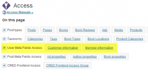 User meta fields access
