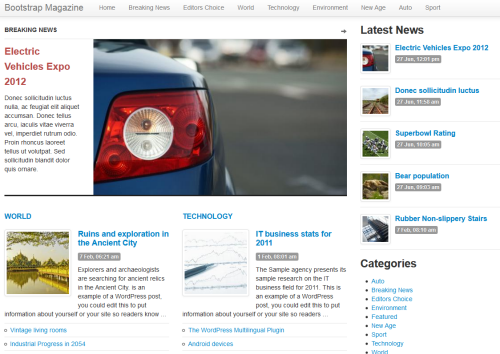 Toolset Bootstrap Magazine reference site