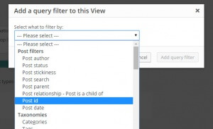 Filter by post id – Select filter