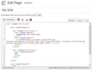 Content editor with syntax highlighting
