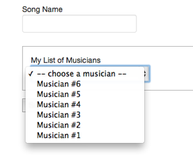 Unfiltered list of musicians