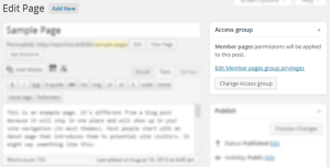 Access box in content edit