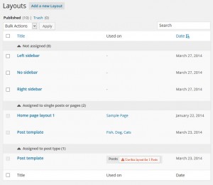 List of Layouts in version 0.9.1