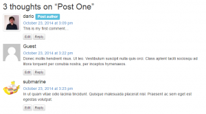 Comments cell on the front-end after applying some custom CSS styling