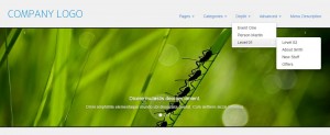 Horizontal menu with three levels of depth