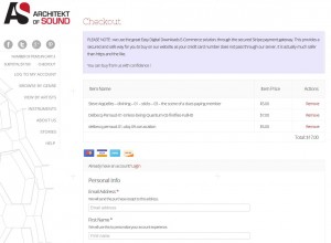 Checkout page