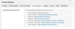 Views auto-detects most used theme frameworks