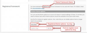 Options for registered theme frameworks in Toolset Settings, under Views Integrations tab