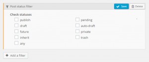 Query Filter by Post Status Dialog