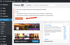 Run the Installer if you want to create default Layouts