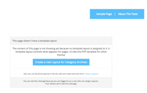 Message displayed for Archive Pages when there is no Layouts assigned