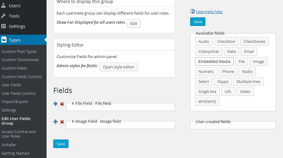 CRED User Forms With Usermeta Fields