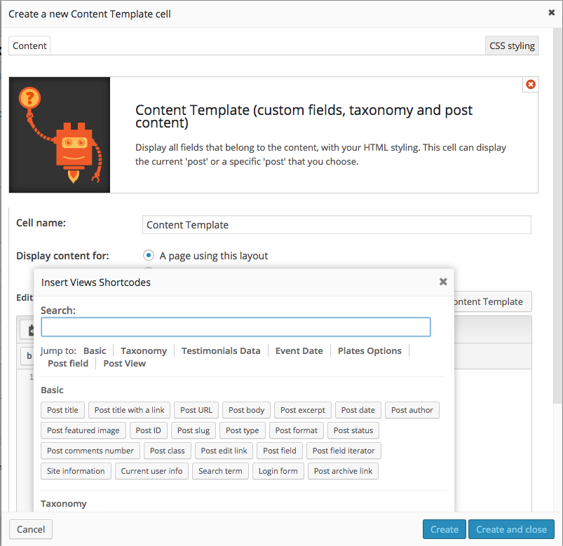 Layouts Content Template Cell Integration With Fields And Views Button