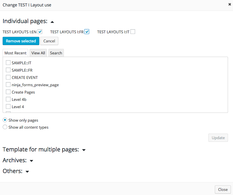 Layouts Single Page Assignment Removal Improvement