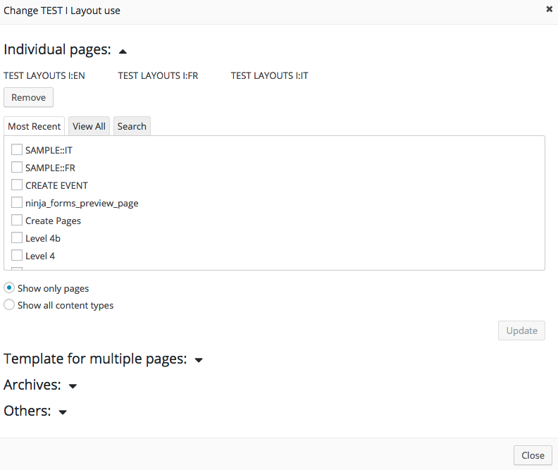 Layouts Single Page Assignment Removal Improvement