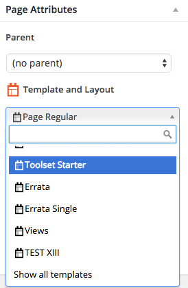 Layouts Template Selection Improvement