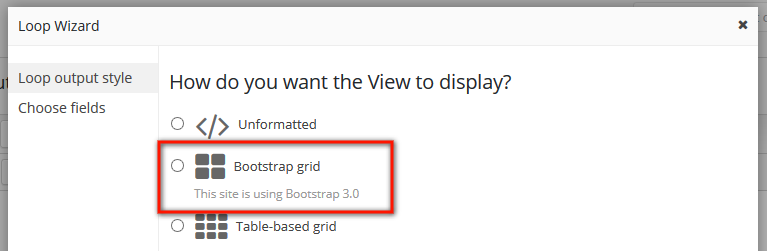 Views Bootstrap Options Improvement