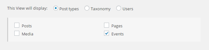 Views - Select Post Type