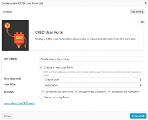 Layouts - CRED User Forms Creation Dialog