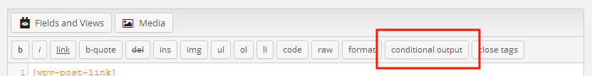 Views Editor Conditional Output-button