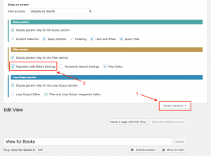 Enabling Pagination section for an existing View