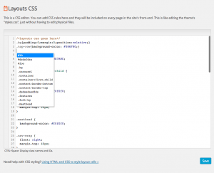 Layouts - CSS Editor Page