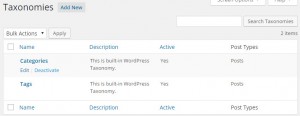 Deactivating categories