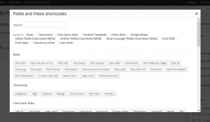 Fields and Views dialog