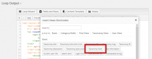 Insert taxonomy field shortcode