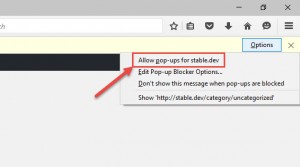 Firefox enable popups