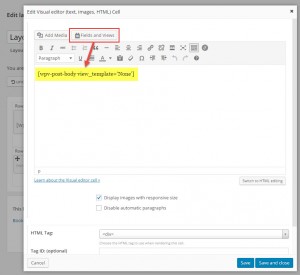 Inserting post body shortcode into a layout cell