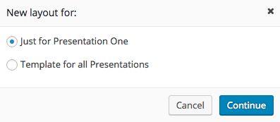 Dialog for creating new layout