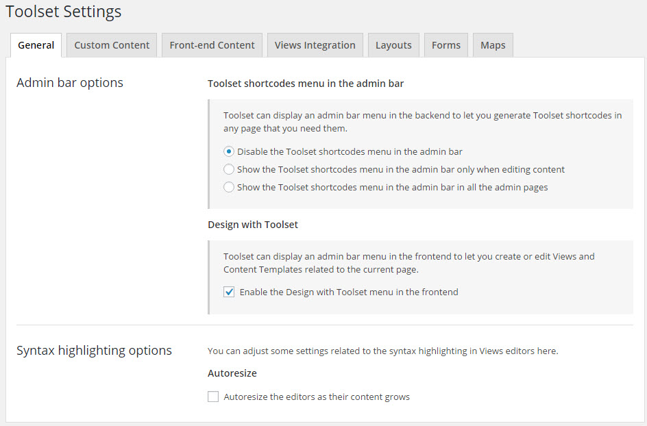 Settings screen with tabs for functions