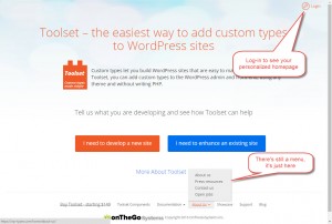 New Toolset homepage for visitors
