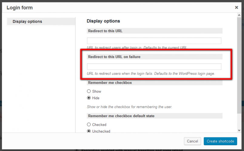 wpv-login-form-redirect-on-failure