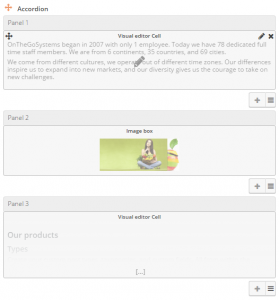 Accordion in the Layouts editor
