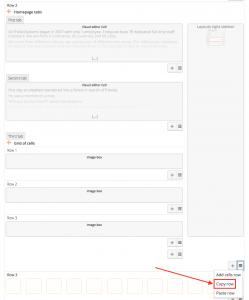 Copy row option