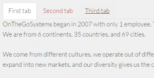 Tabs on the front-end