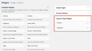 Widgets page