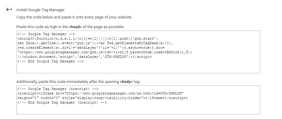 Adding Google Tag Manager Js Code To The Head Of Every Page That Uses A Layout Toolset