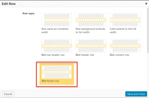 Divi Footer Row (Layouts)