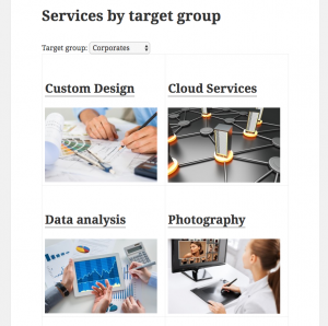 A filterable list of custom posts based on a custom field. See live example