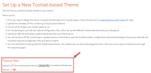 Uploading the theme’s main ZIP file