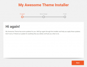 Theme update wizard