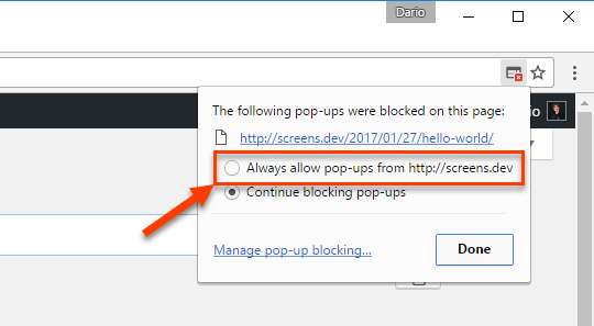 enable pop ups google chrome