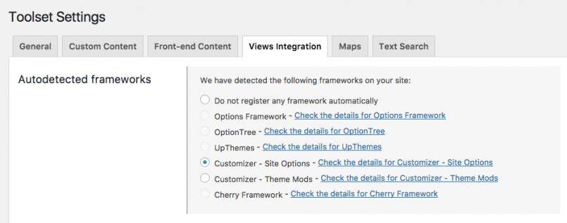 Customizer integration